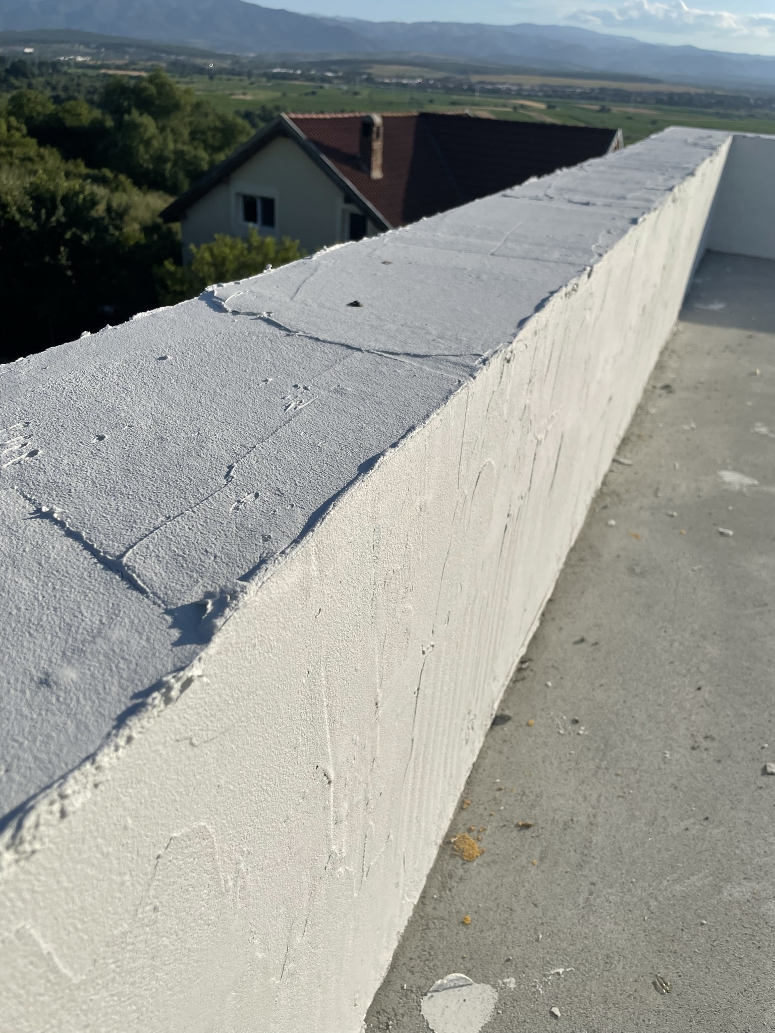 Terrace with aggregate finish
